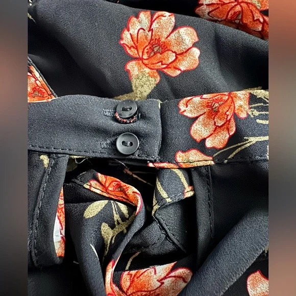 Sienna Sky Black and Red Orange Floral Blouse - Picture 4 of 7